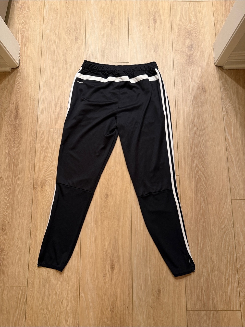 ClimaCool Adidas Black Track Pants with White Stripes - Picture 2 of 4
